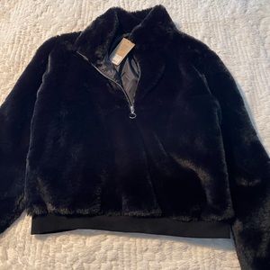 Faux fur sweat shirt